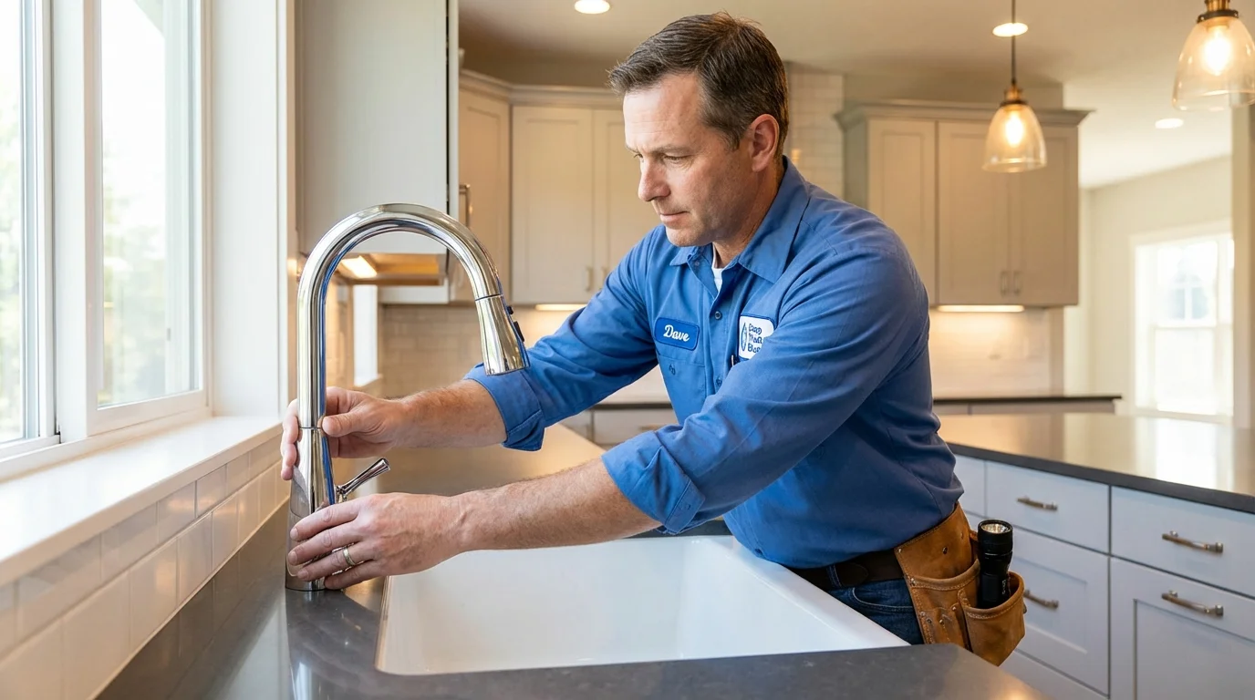 Kitchen faucet installation by Johns Plumbing LLC in Haskell